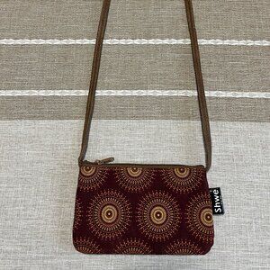 Shwe small bag with Maroon and Yellow print